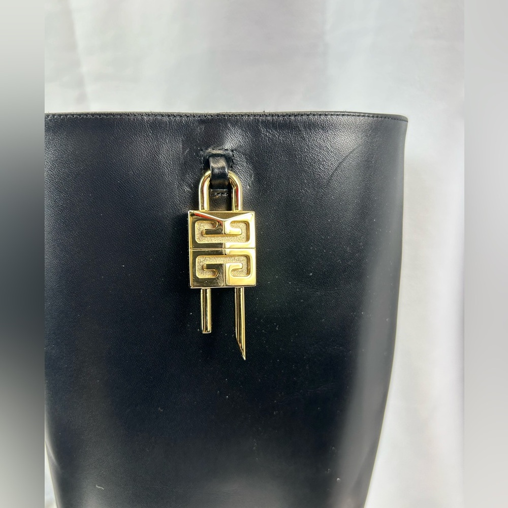 GIVENCHY 
Calfskin G Lock Wedge Knee High Boots - Picture 5 of 8